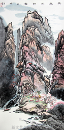 赵磊作品 《凤凰振羽舞山岭》规格：137cmx68cm